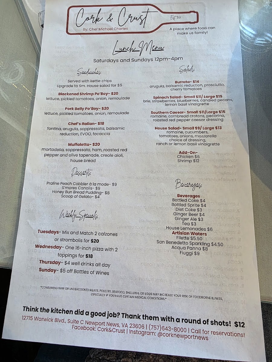 Menu Cork And Crust-3