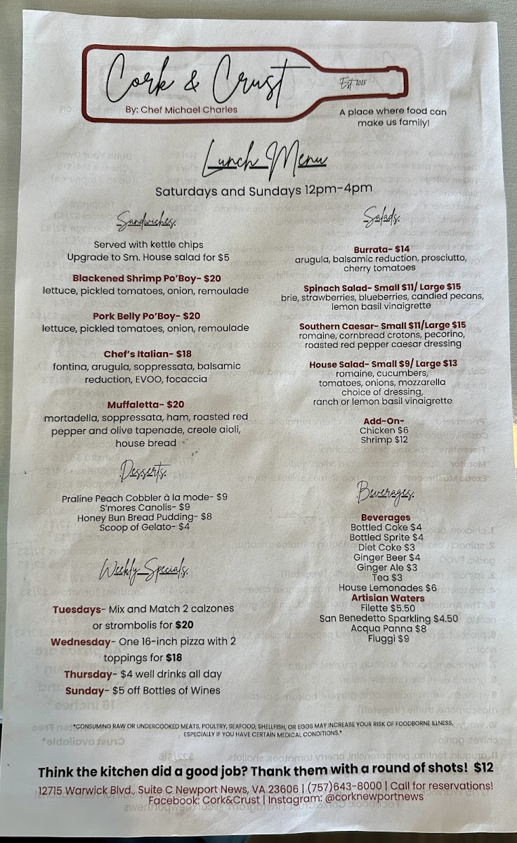 Menu Cork And Crust-4