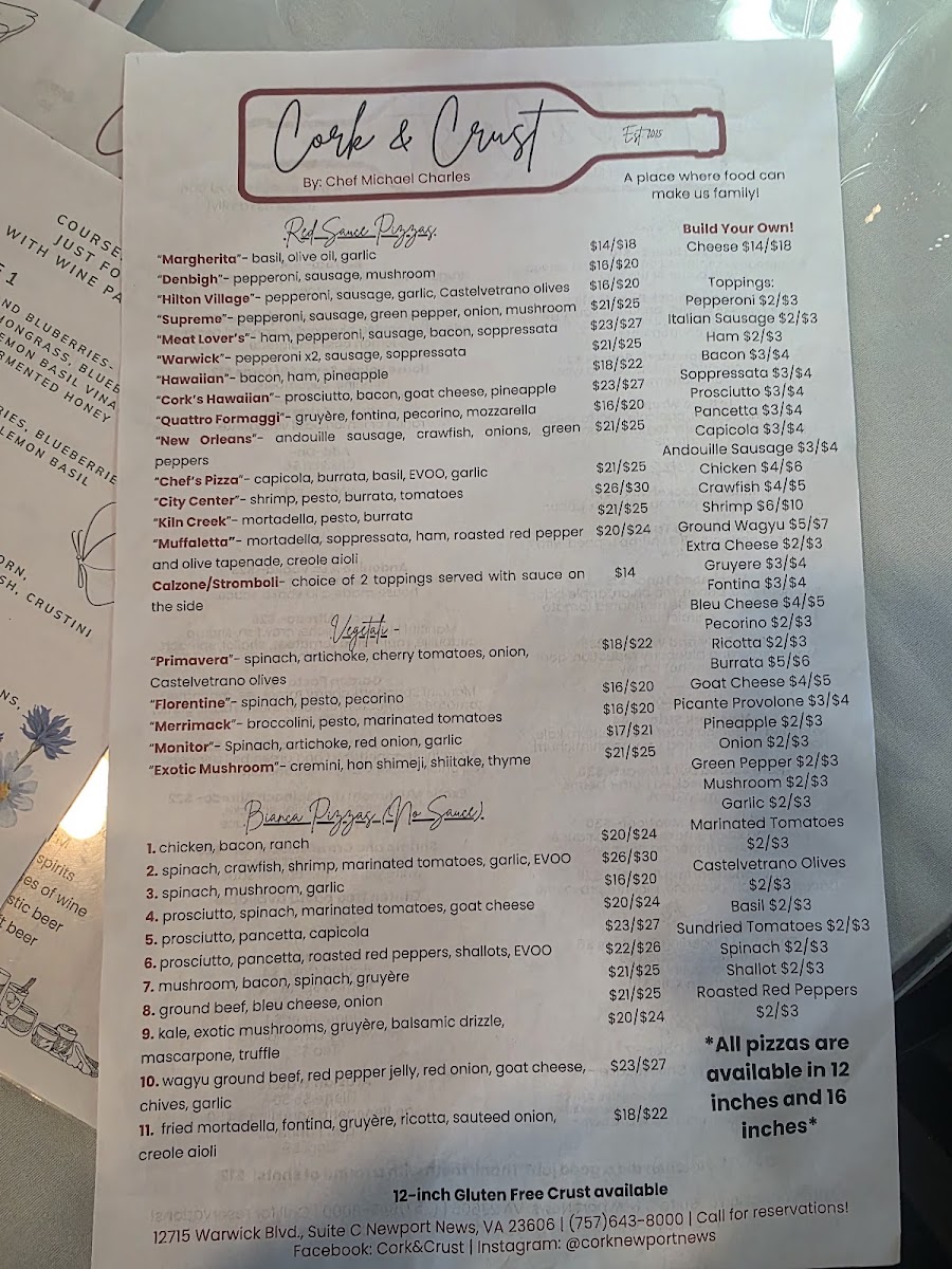 Menu Cork And Crust-9